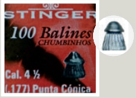 Chumbinho Stinger 4,5mm 100un - Ponta Conica
