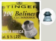 Chumbinho Stinger 5,5mm 100un - Hollow Point (Ponta Oca)